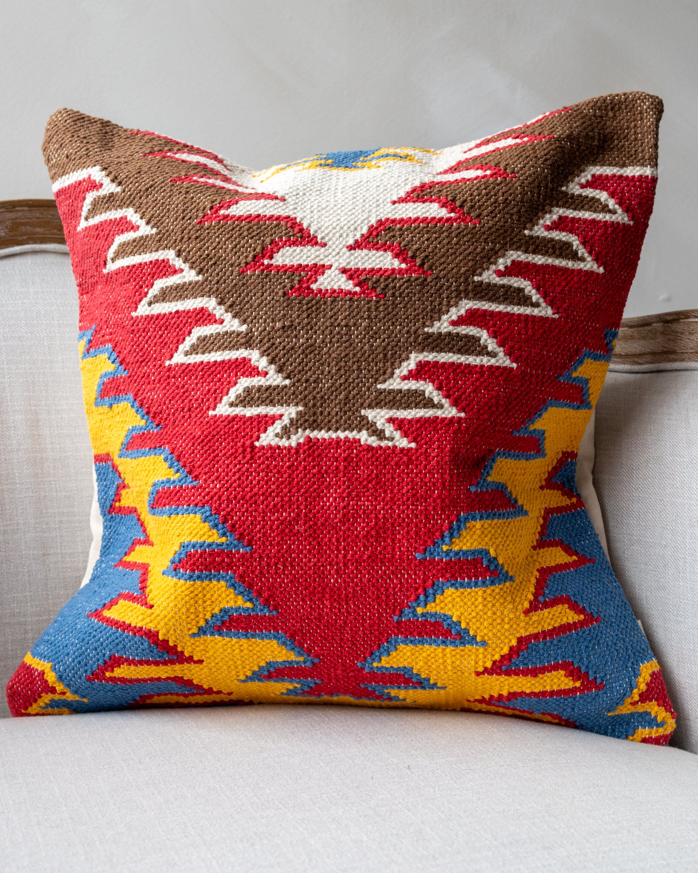 Cobalt Kilim Tapestry Organic Cotton Throw Pillow