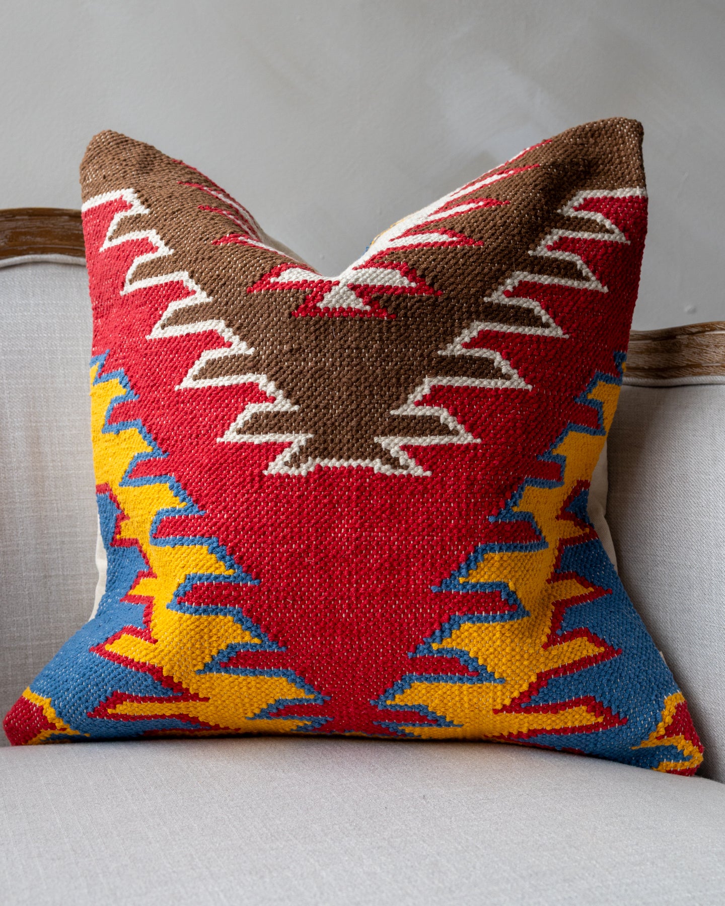 Cobalt Kilim Tapestry Organic Cotton Throw Pillow