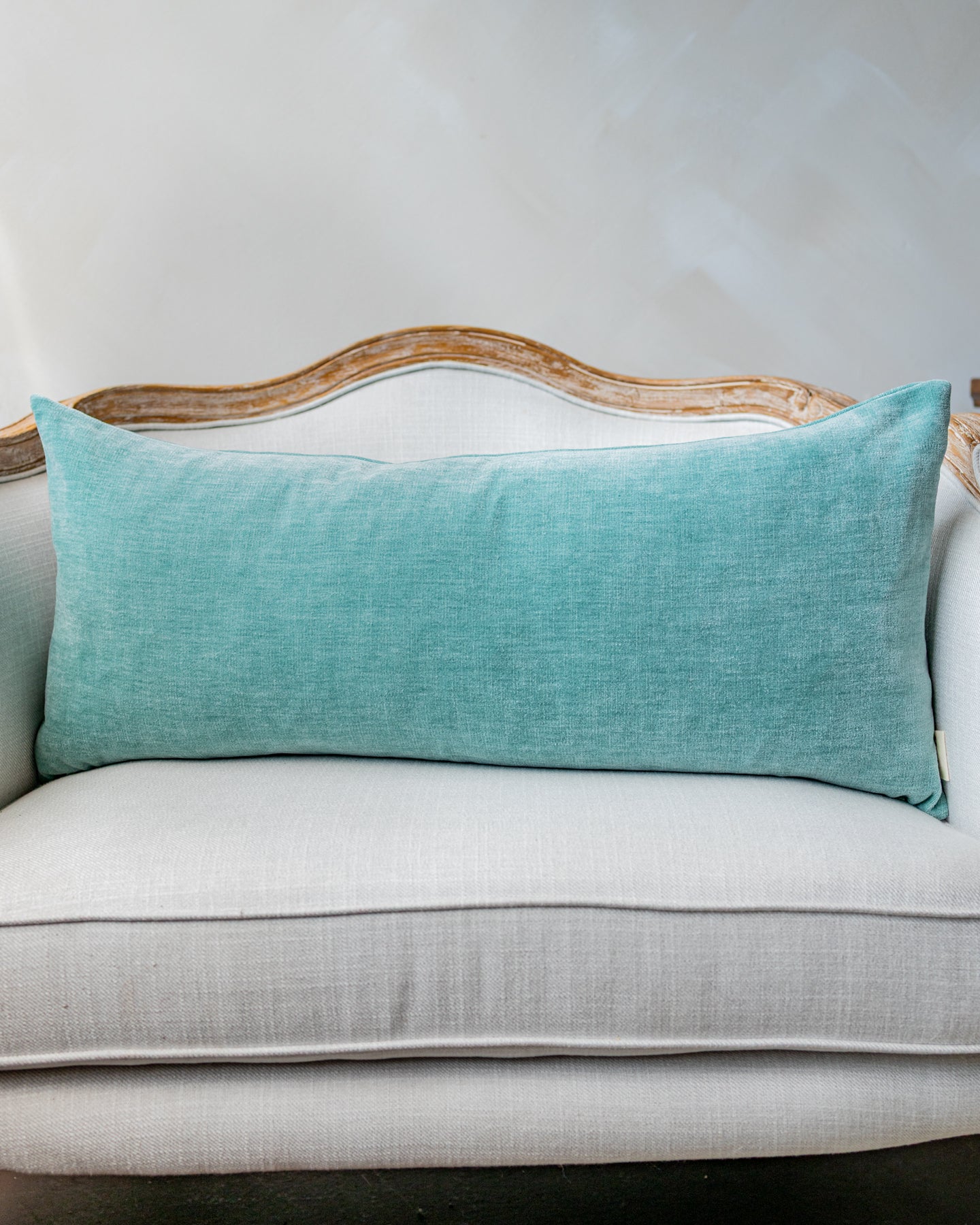 Dimensional Blue Velvet Lumbar Pillow
