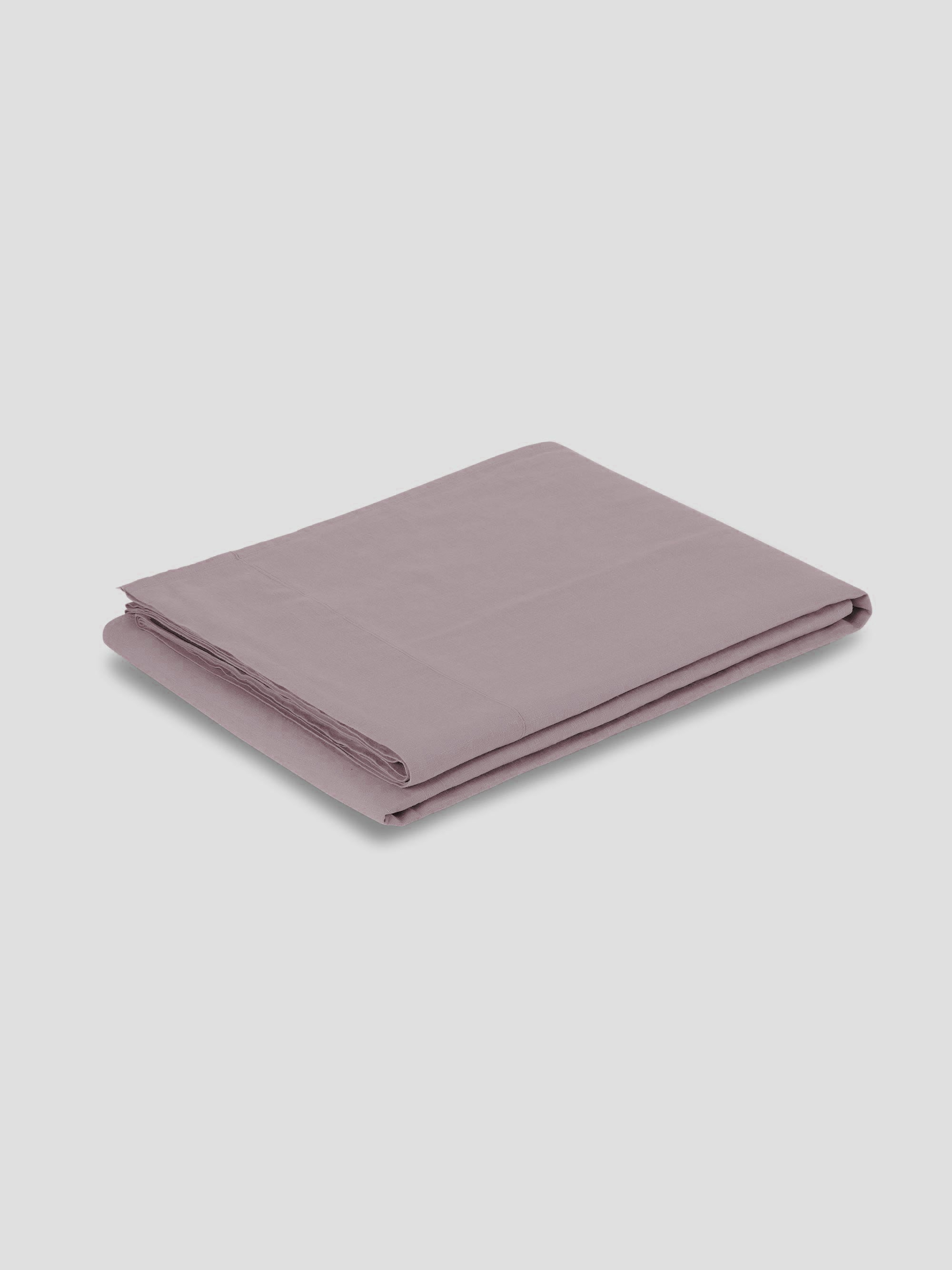 Elderberry Plain Linen Blend Flat Sheet - Image 2