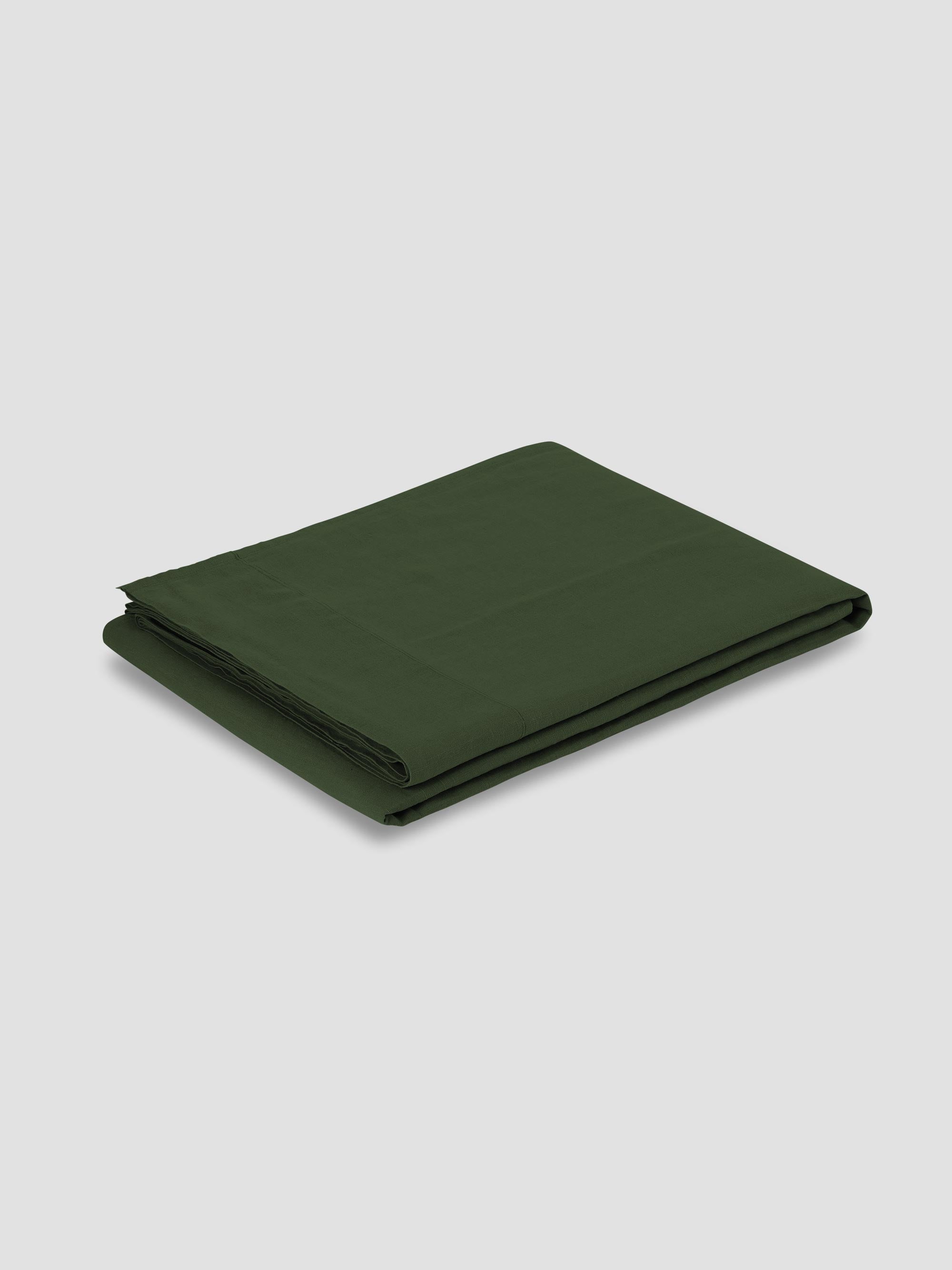Fern Green Linen Blend Flat Sheet - Image 2