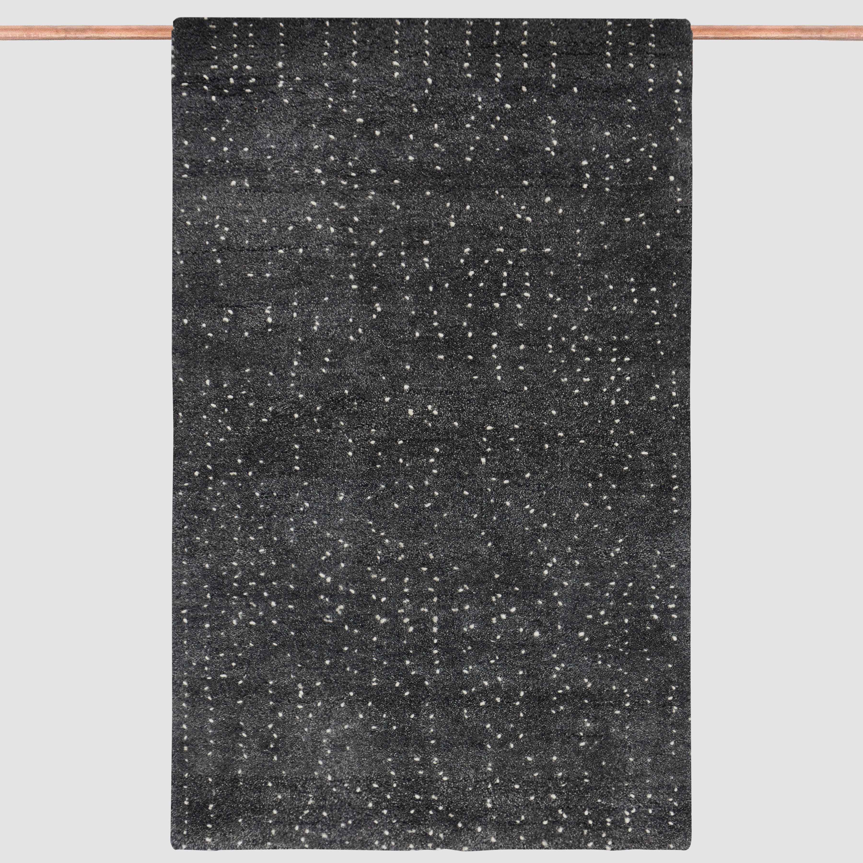 Natural Hand-Knotted Accent Rug in Blue