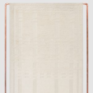 Woven Hand-Knotted Area Rug in Ecru