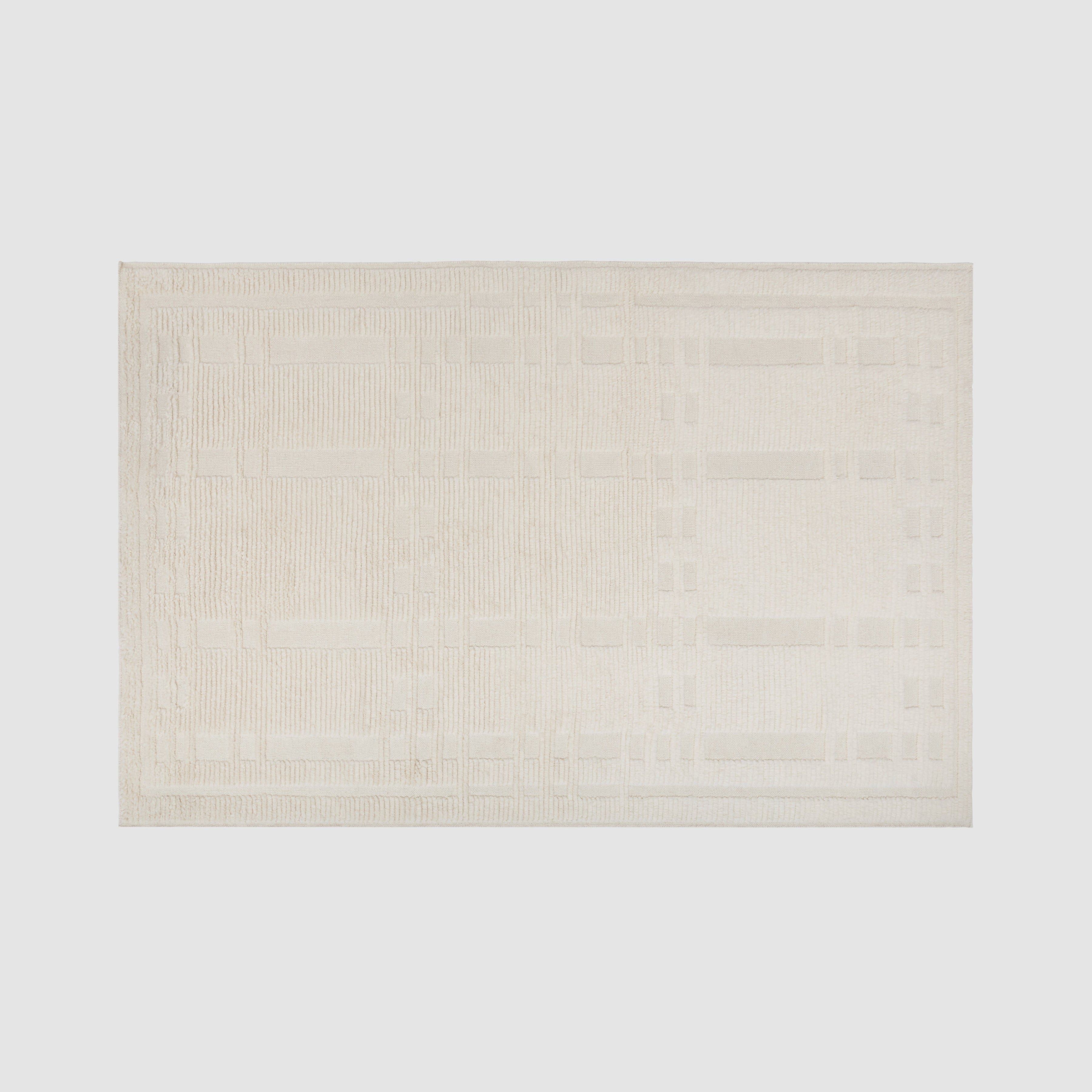 Woven Hand-Knotted Area Rug in Ecru - Image 6