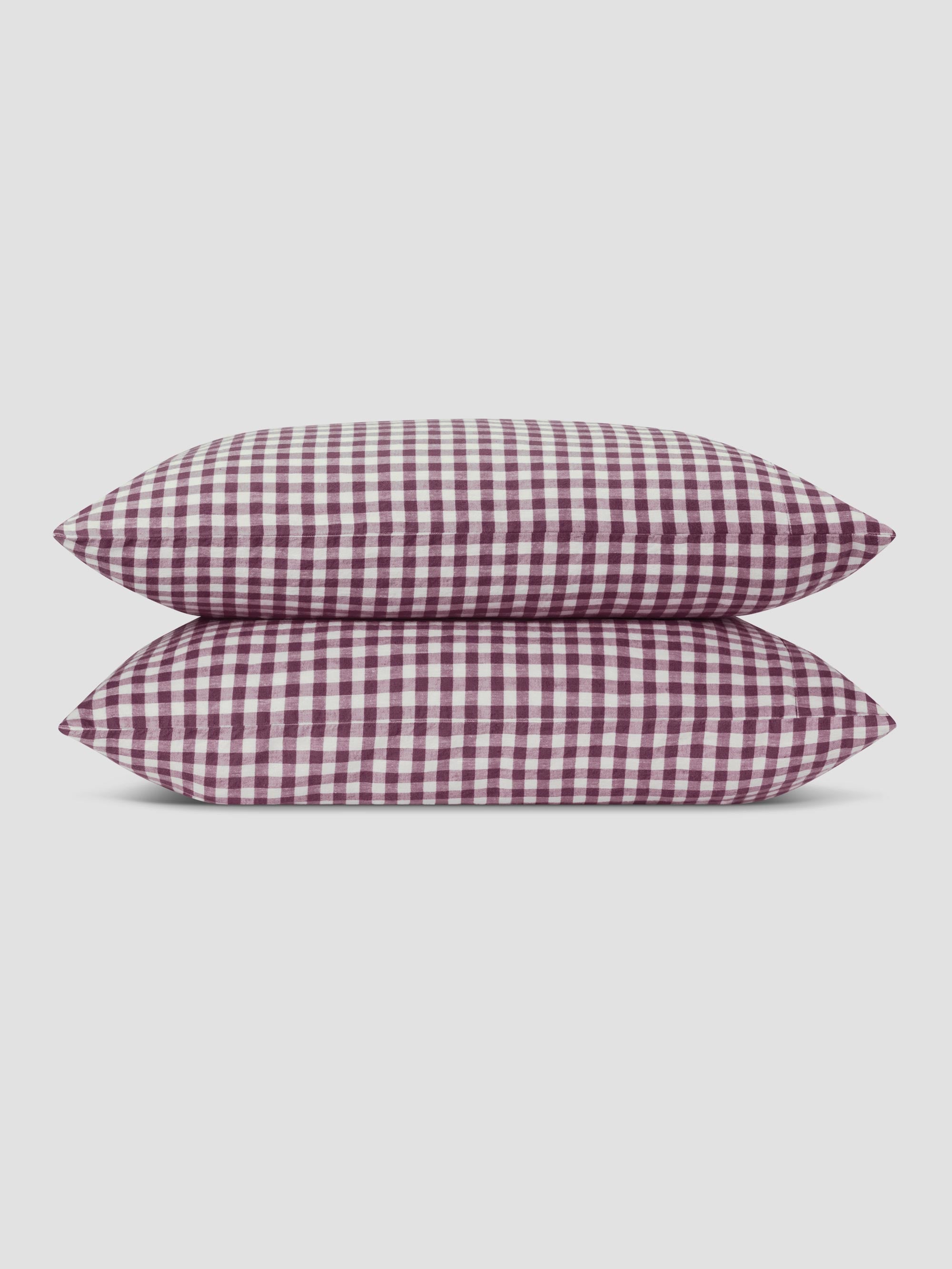 Gingham Linen Blend Pillowcase Pair - Image 2