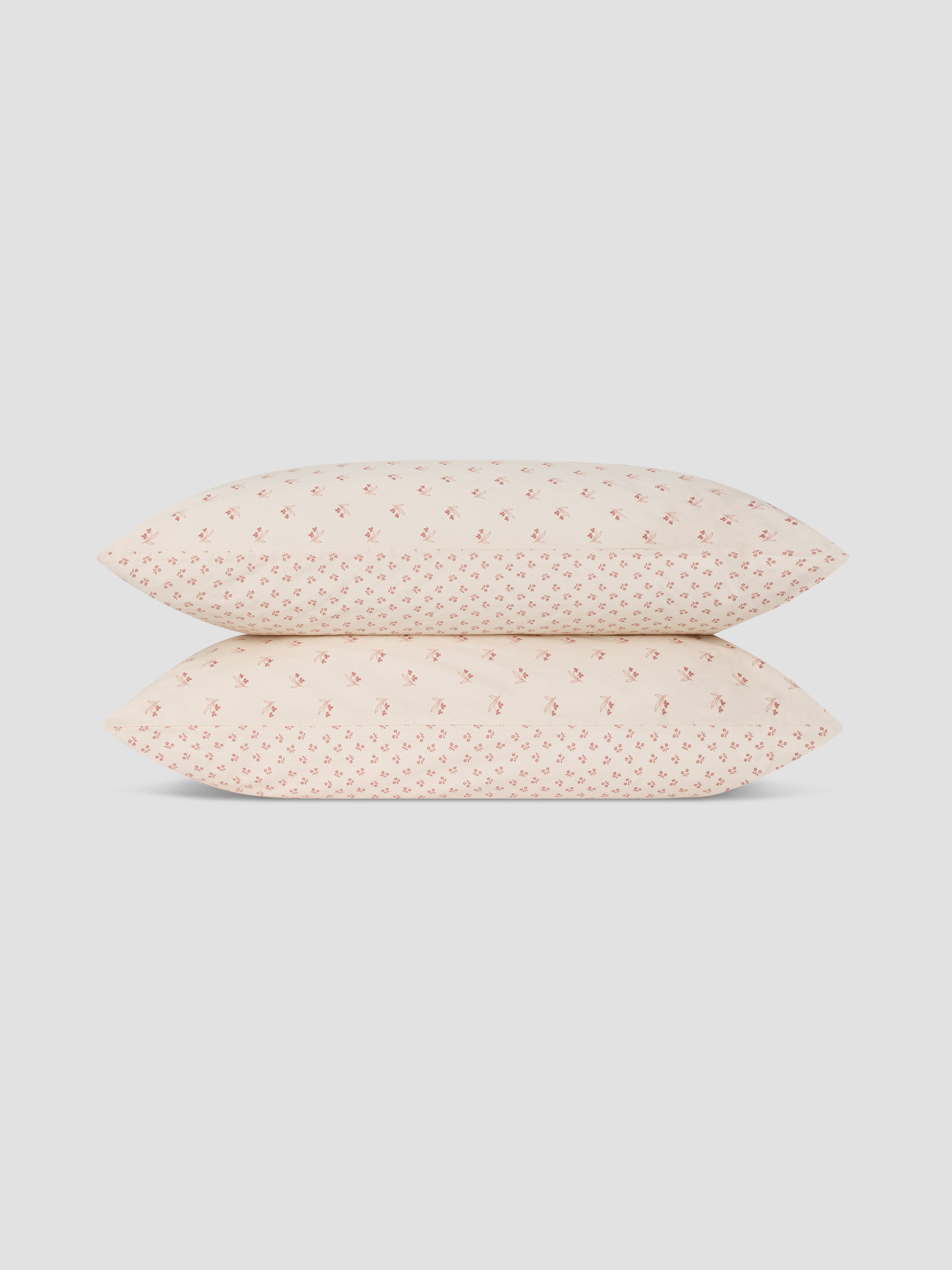 Dusty Pink Floral Cotton Pillowcase Pair - Image 2