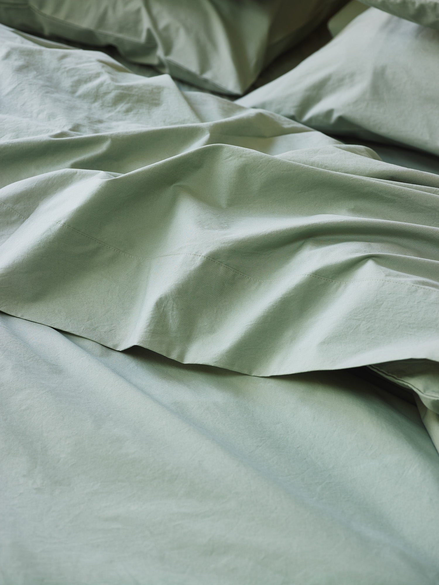 Mellow Green Cotton Flat Sheet Collection