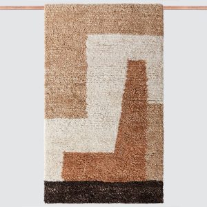 Modern Woven Hand-Knotted Accent Rug