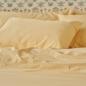 Butter Yellow Cotton Pillowcase Pair Collection