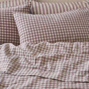 Elderberry Gingham Linen Blend Pillowcase Pair