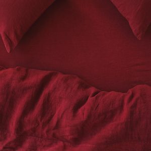Rhubarb Linen Fitted Sheet Collection