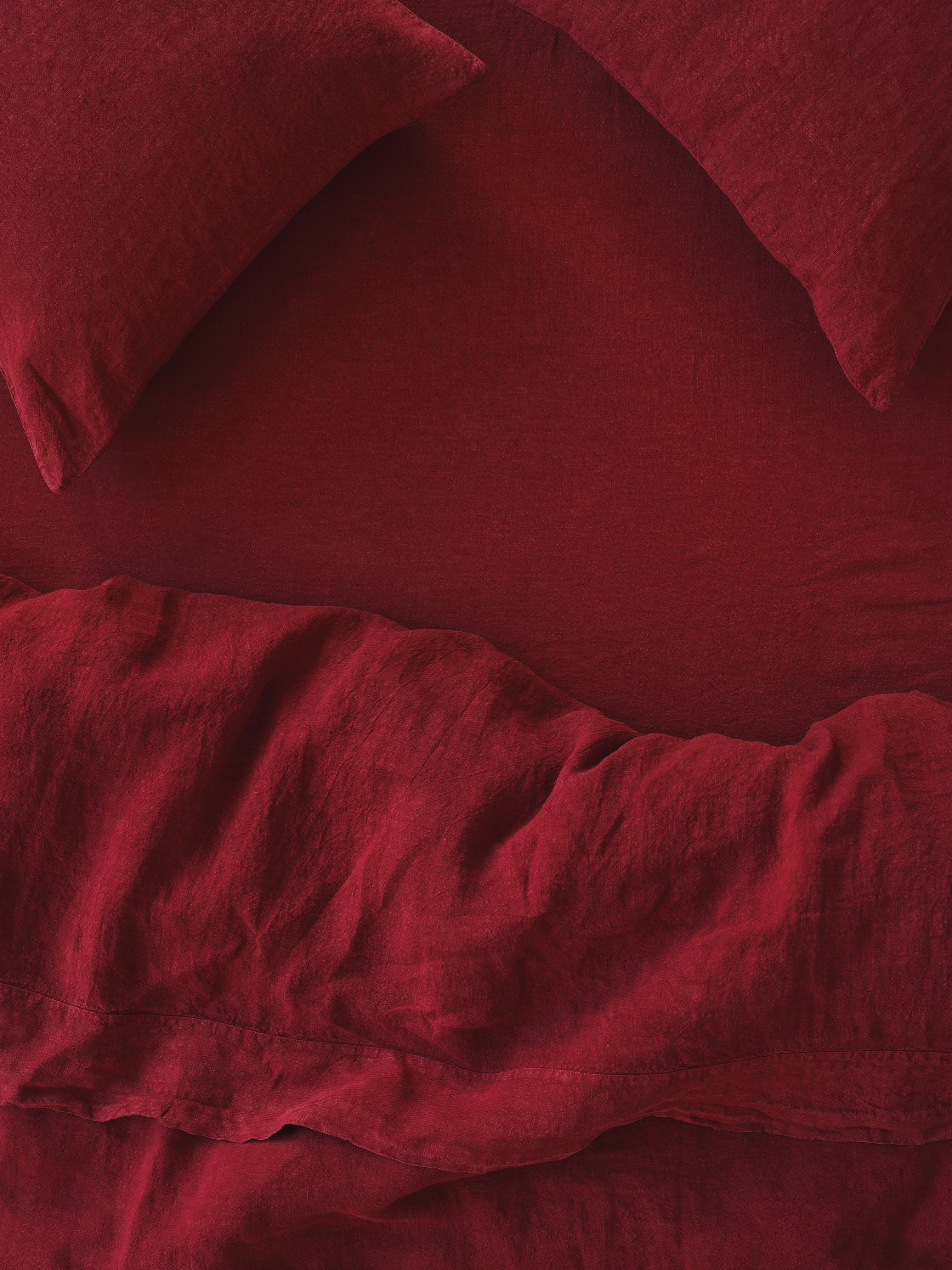 Rhubarb Linen Fitted Sheet Collection