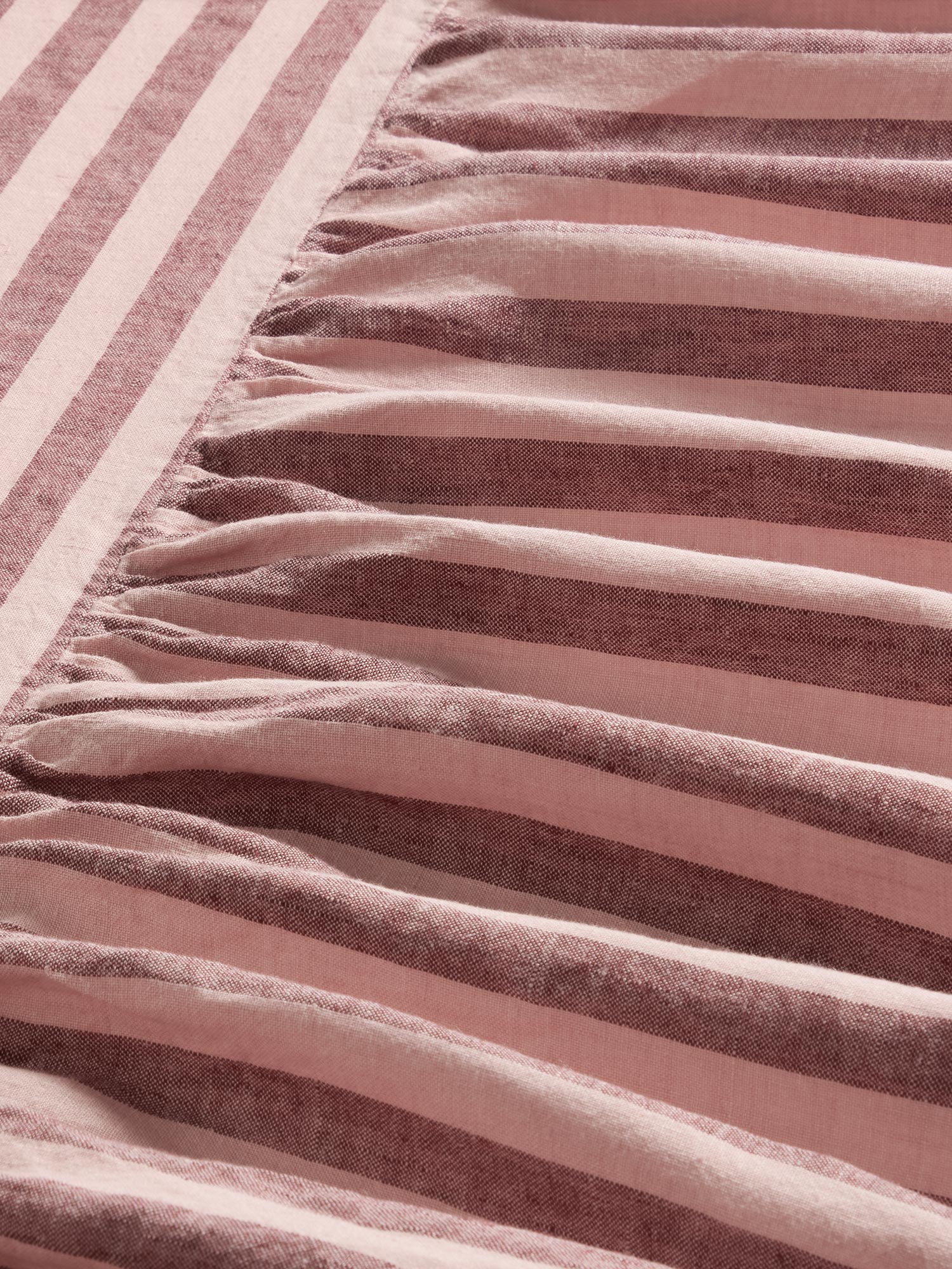 Rhubarb Striped Linen Blend Bed Valance - Image 3