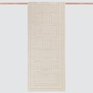 Textured Woven Runner Rug in Ecru