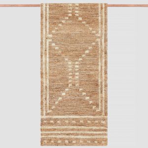 Modern Woven Jute Runner Rug in Natural