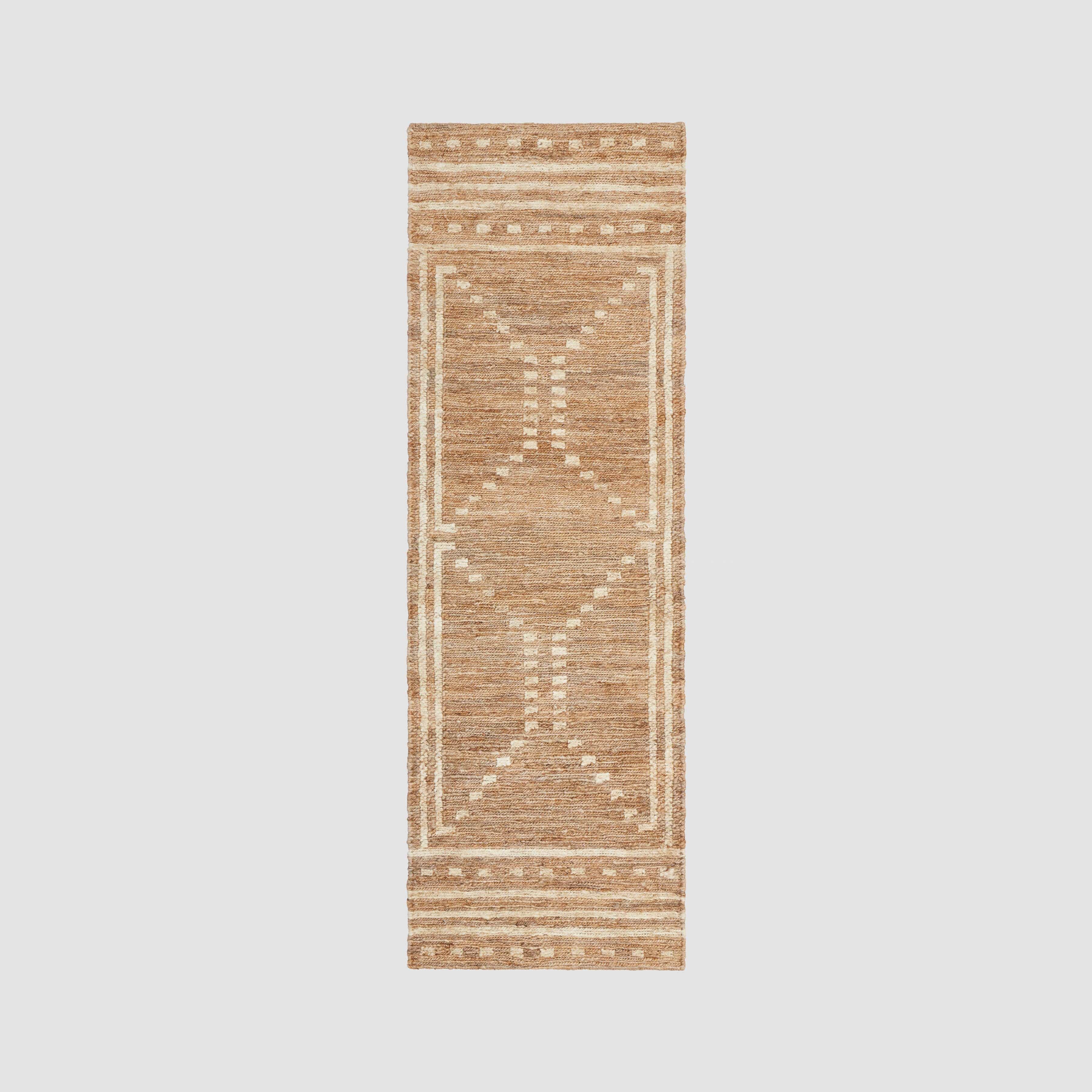 Modern Woven Jute Runner Rug in Natural - Image 3