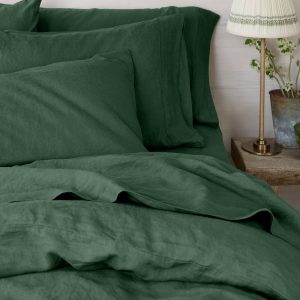Elm Green Linen Blend Pillowcase Pair