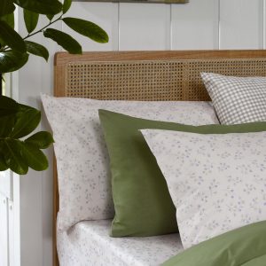 Cream Floral Cotton Pillowcase Pair