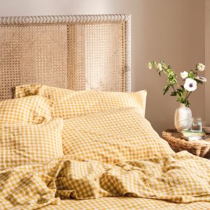 Honey Gingham Linen Blend Pillowcase Pair