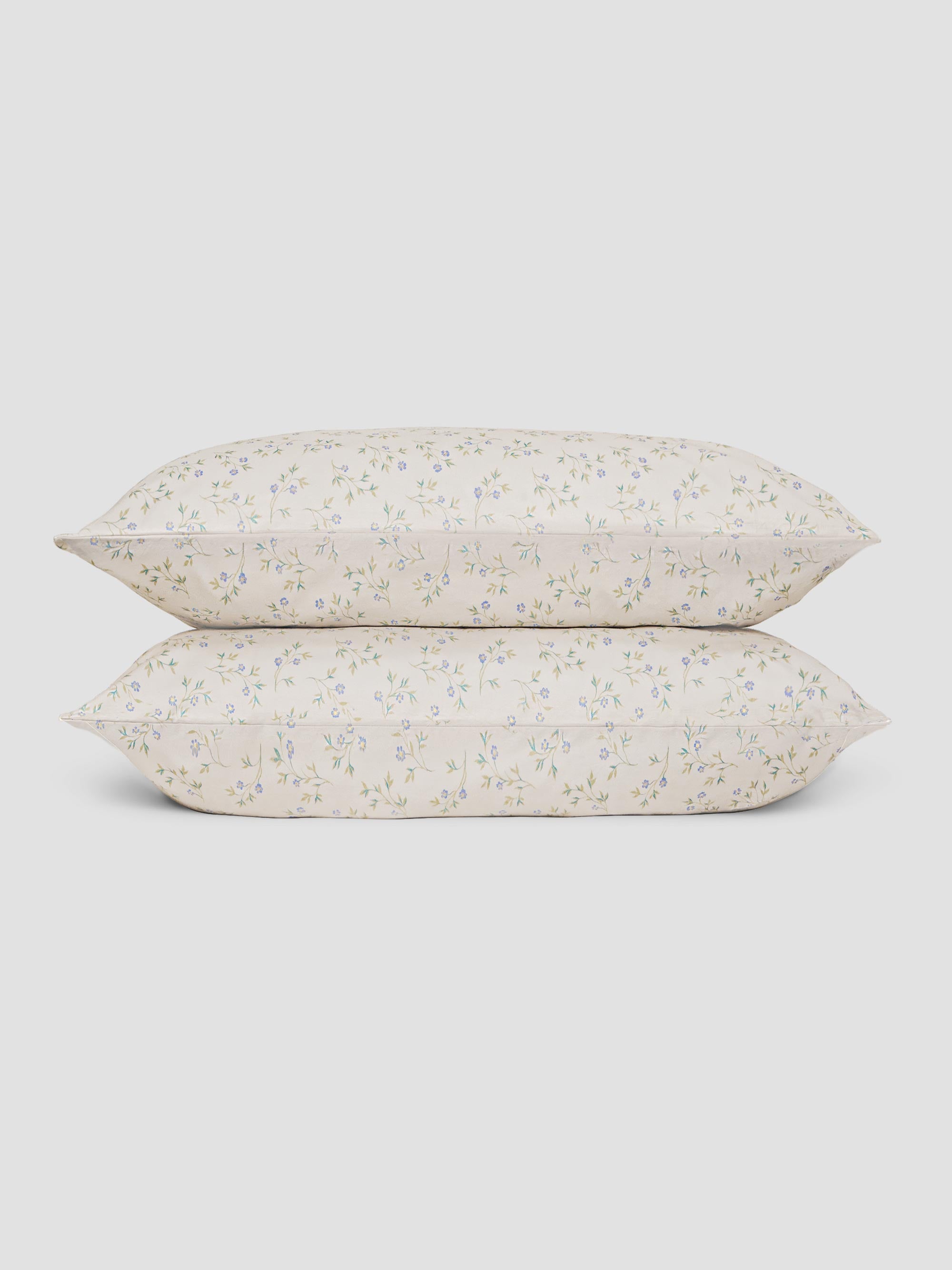Cream Floral Cotton Pillowcase Pair - Image 2
