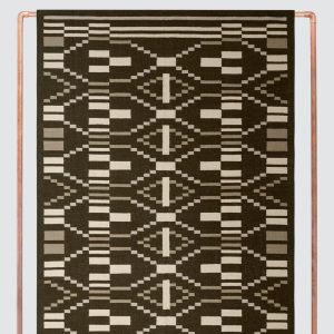 Structured Handwoven Area Rug in Olive