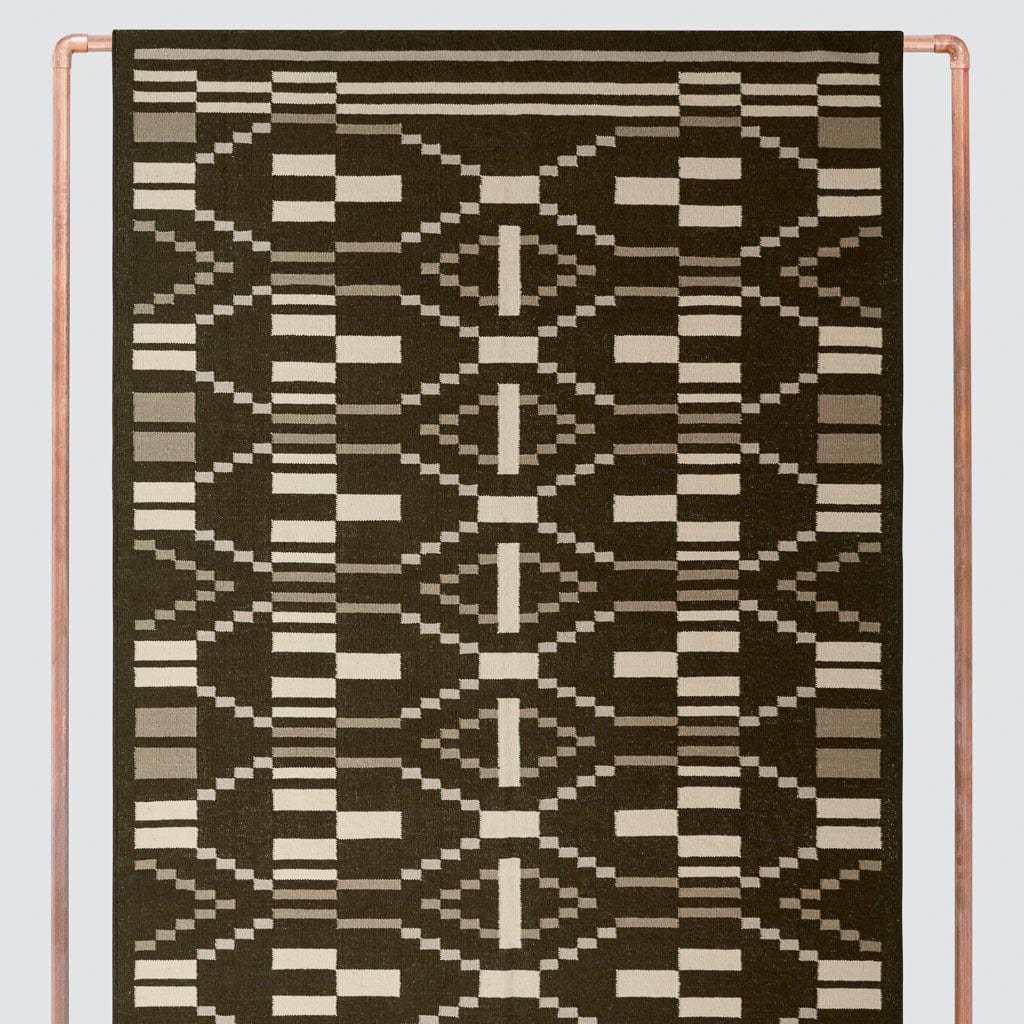 Structured Handwoven Area Rug in Olive