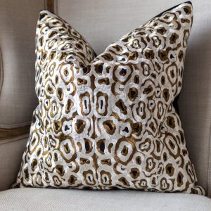Natural Embroidered Artisan Organic Cotton Throw Pillow
