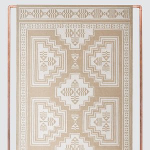 Layered Handwoven Area Rug in Sand