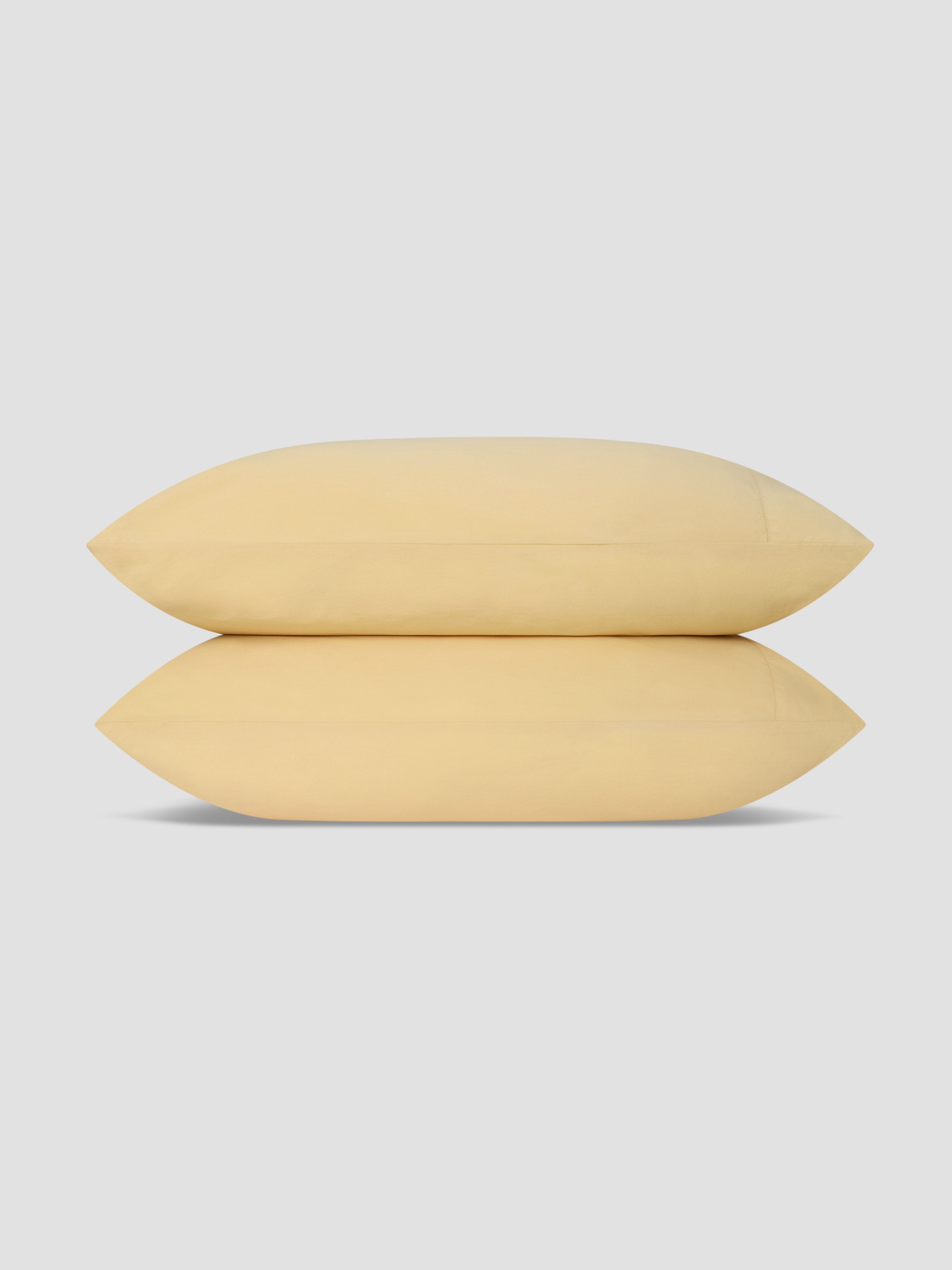 Butter Yellow Cotton Pillowcase Pair Collection - Image 2