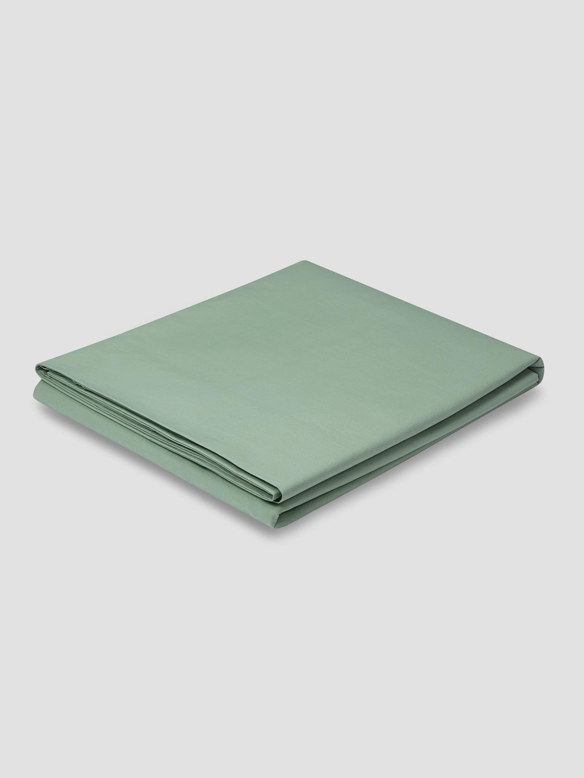 Mellow Green Cotton Flat Sheet Collection - Image 2