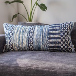 Geometric Handwoven Organic Cotton Lumbar Pillow