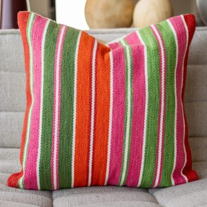 Striped Handwoven Organic Cotton Throw Pillow