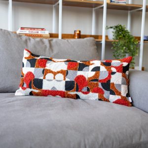 Abstract Tufted Organic Cotton Lumbar Pillow