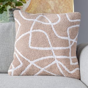 White Abstract Organic Cotton Throw Pillow